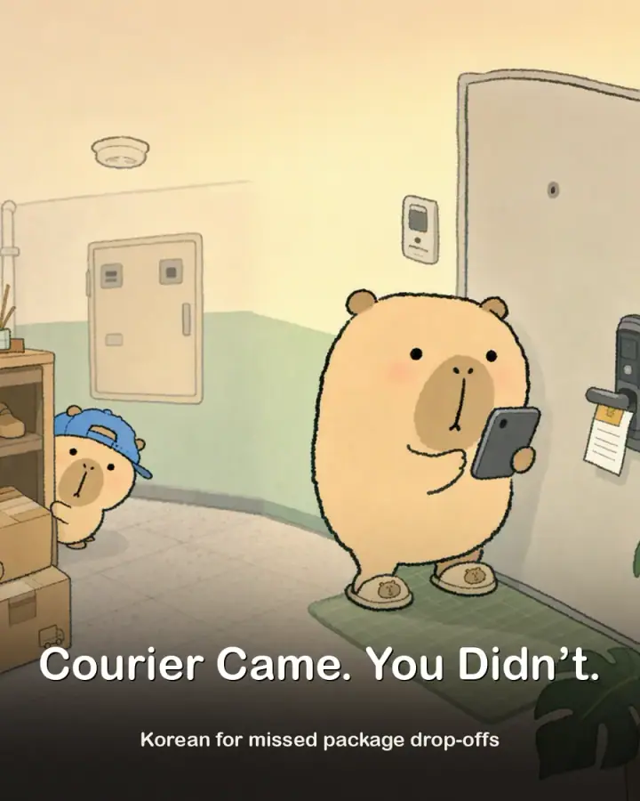 Korean Phrases for Missed Deliveries Instagram phrase list cover