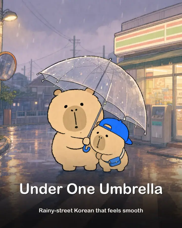Korean Phrases for Shared Umbrellas Instagram phrase list cover