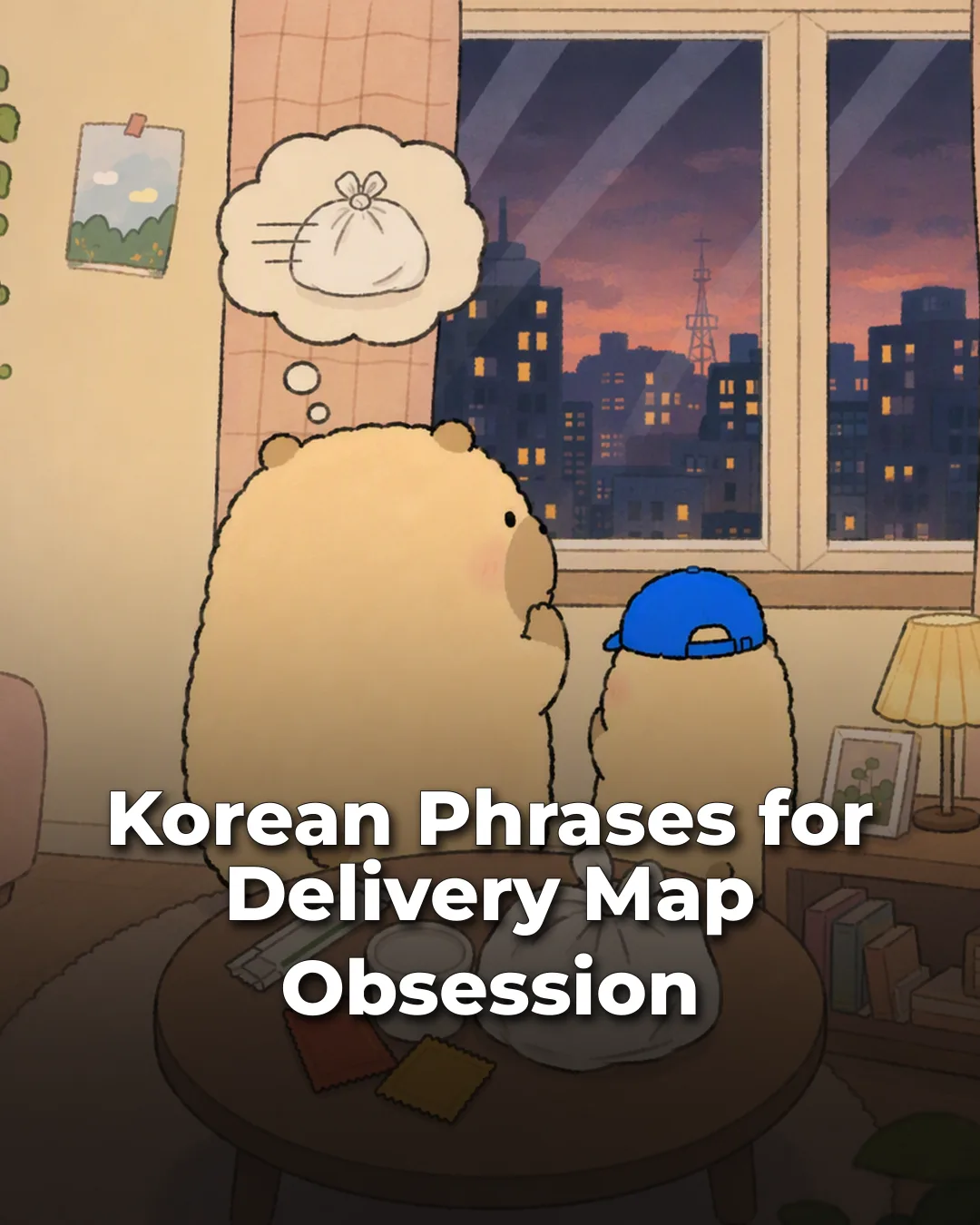 Korean Phrases for Delivery Map Obsession Instagram phrase list cover